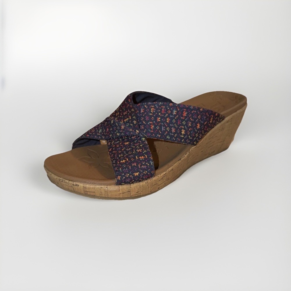 Skechers Women's Beverlee Malibu Wedge Sandals Size 10 M Luxe Foam Footbed